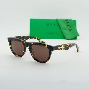 Bottega Veneta BV1001S 002 Square Sunglasses - Havana/Brown